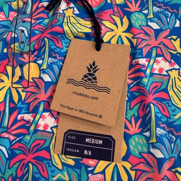 Chubbies Men's Lightweight Performance Polo 2.0 Medium "The Tropical Bunch" - Picture 10 of 13